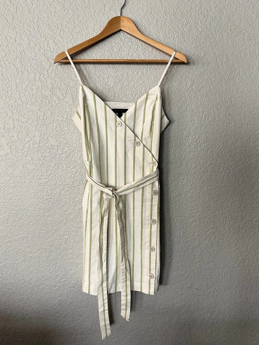 Banana Republic Striped above knee A line Dress in White & Green Size 6 New